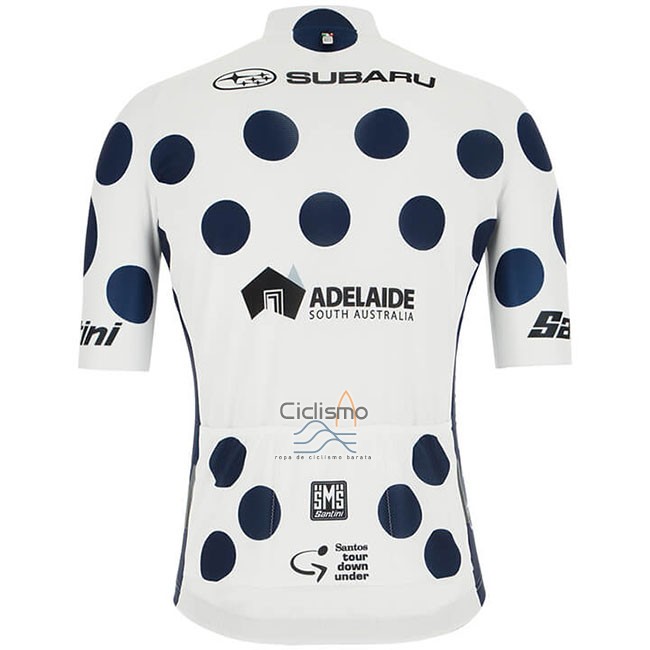Tour Down Under Ropa Ciclismo Culotte Corto 2019 Men Mangas Cortas Azul Blanco